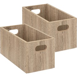 Set van 4x stuks opbergmand/kastmand 7 liter bruin/naturel van hout 31 x 15 x 15 cm - Opbergmanden