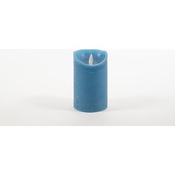 Rustic Wax Candle Moving Flame 7,5X12,5Cm Denim3Xaaa