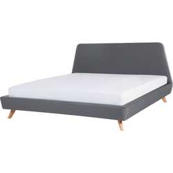 Beliani VIENNE - Tweepersoonsbed-Grijs-Polyester