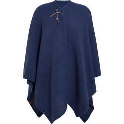 Knit Factory Jazz Gebreid Omslagvest - Dames Poncho - Capri - One Size - Inclusief sierspeld