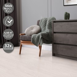 2x Deluxe PVC klevende vinyl vloerbedekking voor 2,23 m² witte eik 2 mm dik ML-Design