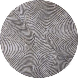 PTMD Wiktor Brown MDF Round Wallpanel Swirl Carved S