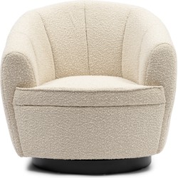 Riviera Maison The Countess Swivel Armchair, bouclé, white sand