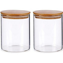 Set van 4x stuks glazen luxe keuken voorraadpot/voorraadbus 870 ml - Voorraadpot