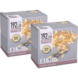 Kerstverlichting - set 2x st. - warm wit - 14,5 m - 192 leds - Kerstverlichting kerstboom