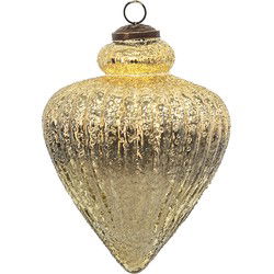 Clayre & Eef Kerstbal  Ø 12 cm Goudkleurig Glas Kerstdecoratie