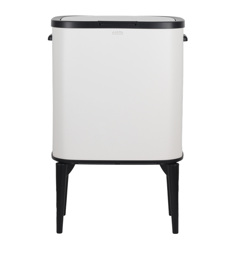 Luzzo® New York Push Prullenbak Afvalscheiding 2 Vakken - Afvalscheidingsprullenbak 18 ltr - Wit - 