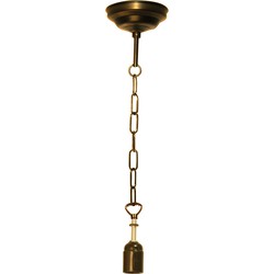 LumiLamp Snoerpendel Ketting Tiffany  100 cm  Bruin Metaal Pendellamp