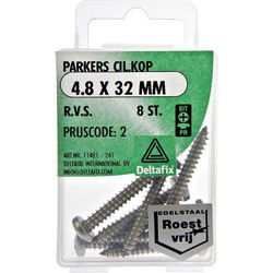 Parkers cil.kop 4,2x32mm rvs 13st
