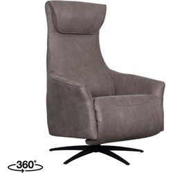 LABEL51 Fauteuil Lund - Taupe - Micro Suede - One Size