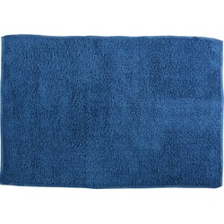 MSV Badkamerkleedje/badmat voor op de vloer - blauw - 45 x 70 cm - Badmatjes