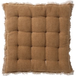 Dutch Decor BURTO - Stoelkussen van gewassen katoen Tobacco Brown 40x40 cm - bruin - Dutch Decor