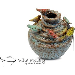 Villa Pottery  Blauwe vaas Grenada - D12xH14