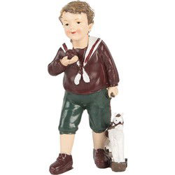 Clayre & Eef Kerstdecoratie Beeld Kind 15 cm Bruin Kunststof