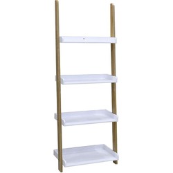 4 laags bamboe ladderplank - Wit