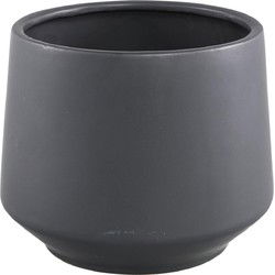 PTMD Mexa Ronde Bloempot - H15,5 x Ø19 cm - Keramiek - Zwart