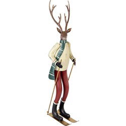 Clayre & Eef Kerstdecoratie Beeld Hert Bruin Metaal