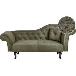 LATTES II - Chaise longue - Olijfgroen - Rechterzijde - Fluweel