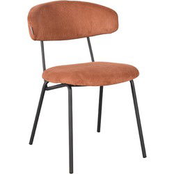 LABEL51 Eetkamerstoel Zack - Rust - Ribcord - Black Frame