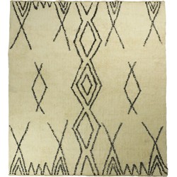 HSM Collection-Vloerkleed Dubbel Ruit -200x300-Zwart/Wit-Katoen