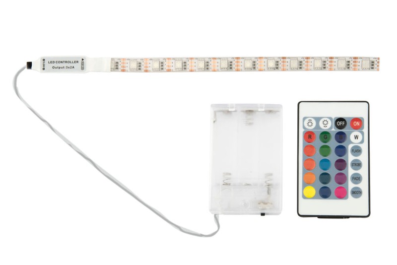Groenovatie RGB LED Strip Waterdicht Op 3xAA Batterijen, Onderbouw - 