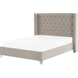 LUBBON  - Tweepersoonsbed - Lichtgrijs - 180 x 200 cm - Fluweel