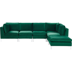 Beliani EVJA - Modulaire Sofa-Groen-Fluweel