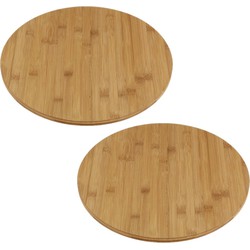 3x stuks draaiende hapjes serveer planken bamboe hout 35 cm - Kaasplankjes