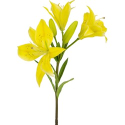 Greenmoods Kunstbloem Aziatische Lelie - Lilium asiaticum - Nep plant - 1 Stuk - 66cm - Geel