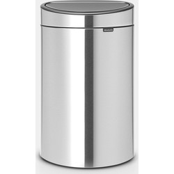 Touch Bin New afvalemmer, 40 liter, kunststof binnenemmer - Matt Steel Fingerprint Proof