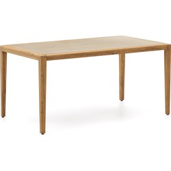 Kave Home - Betere tafel in beige polybeton en massief acaciahout 200 x 90 cm FSC 100%