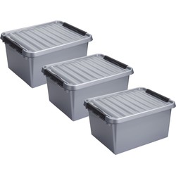 3x stuks opberg box/opbergdoos 36 liter 50 x 40 x 26 cm kunststof - Opbergbox