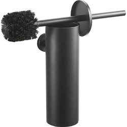 XIVADA Toiletborstel Mura - Met houder - Boren - Rvs - Zwart