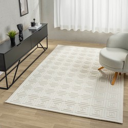 Modern vloerkleed - Medea Cubes Wit - 120 X 170 CM