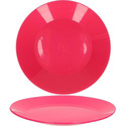 Hega Hogar bordjes - hard kunststof - roze - 26 cm - 10x stuks - Campingborden