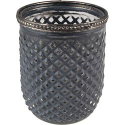 Clayre & Eef Theelichthouder Grijs Glas