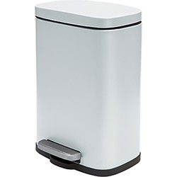 Spirella Pedaalemmer Venice - wit - 5L - metaal - 21x30cm - soft-close - Pedaalemmers