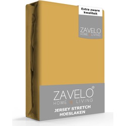 Zavelo® Jersey Hoeslaken Okergeel-Lits-jumeaux (190x220 cm)