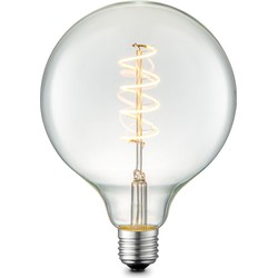 Edison Vintage LED filament lichtbron Globe - Helder - G95 Spiraal - Retro LED lamp - 9.5/9.5/13.5cm - geschikt voor E27 fitting - Dimbaar - 4W 280lm 3000K - warm wit licht