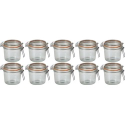 10x Luchtdichte weckpotten transparant glas 350 ml - Weckpotten