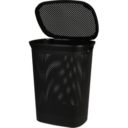Bathroom Solutions Wasmand - zwart - 60 liter - 37 x 46 x 60 cm - Wasmanden
