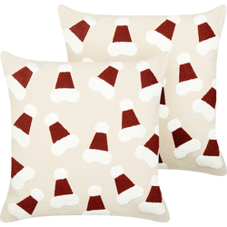 Beliani SUGARPLUM - Sierkussen-Beige-Katoen
