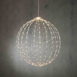 Luca Lighting Kerstverlichting Bal - 50x50x50 cm - Ijzer - Klassiek Wit