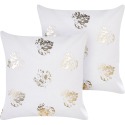 Beliani GOLDENROD - Sierkussen-Wit-Fluweel