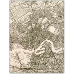 Houten Citymap Rotterdam 100x80 cm 
