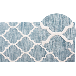 YALOVA - Laagpolig vloerkleed - Lichtblauw - 80 x 150 cm - Wol