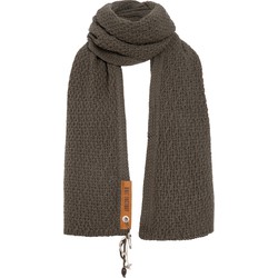 Knit Factory Luna Gebreide Sjaal Dames & Heren - Colsjaal - Omslagdoek - Cappuccino - 200x50 cm - Inclusief sierspeld