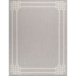  Buitenkleed - Balkon, Terras, Keuken - Modern Boho Tapijt MARY - Grijs/Ivoor - 120x170 cm