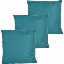 Anna's collection buitenkussen - 3x - petrol blauw - 60 x 60 cm - Sierkussens
