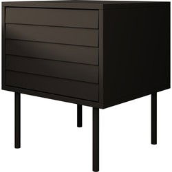 Meubella - Nachtkastje Cordoba - Zwart - 45 cm - Set van 2